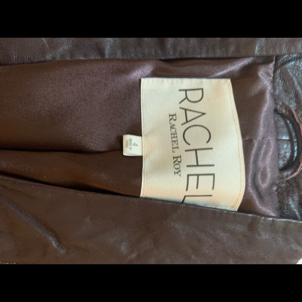 Brown leather jacket - Picture 2 of 4